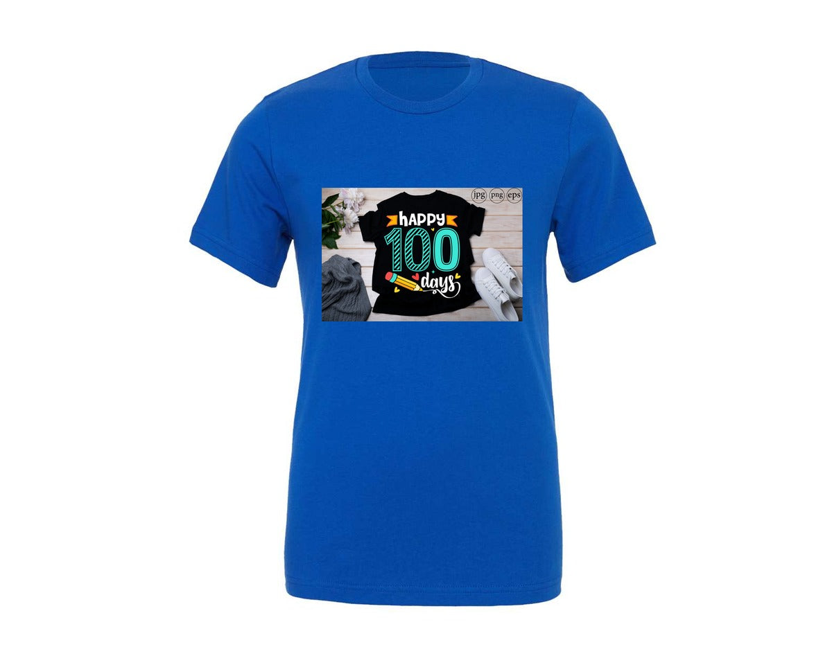 brand:Generic|color:True Royal Blue|100 Days Of School Shirt 10 Graphic T-Shirt