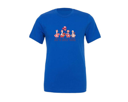 brand:Generic|color:True Royal Blue|Just A Lovely Goose Valentine Day Graphic T-Shirt