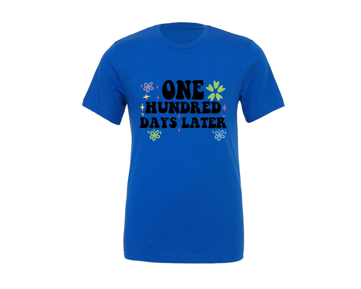 brand:Generic|color:True Royal Blue|One Hundred Days Later 100 Days Of Schoo 6 Graphic T-Shirt