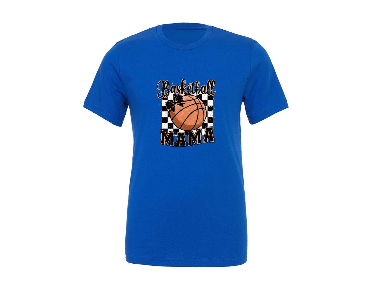 brand:Generic|color:True Royal Blue|Basketball Mama Glitter Design Graphic T-Shirt
