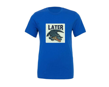 brand:Generic|color:True Royal Blue|Later Alligator Retro Animal Graphic T-Shirt