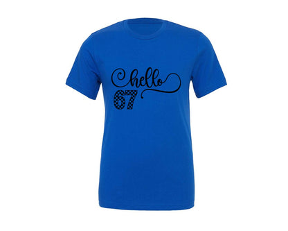 brand:Generic|color:True Royal Blue|Checkered 6 7 Six Seven Funny Design 2 Graphic T-Shirt