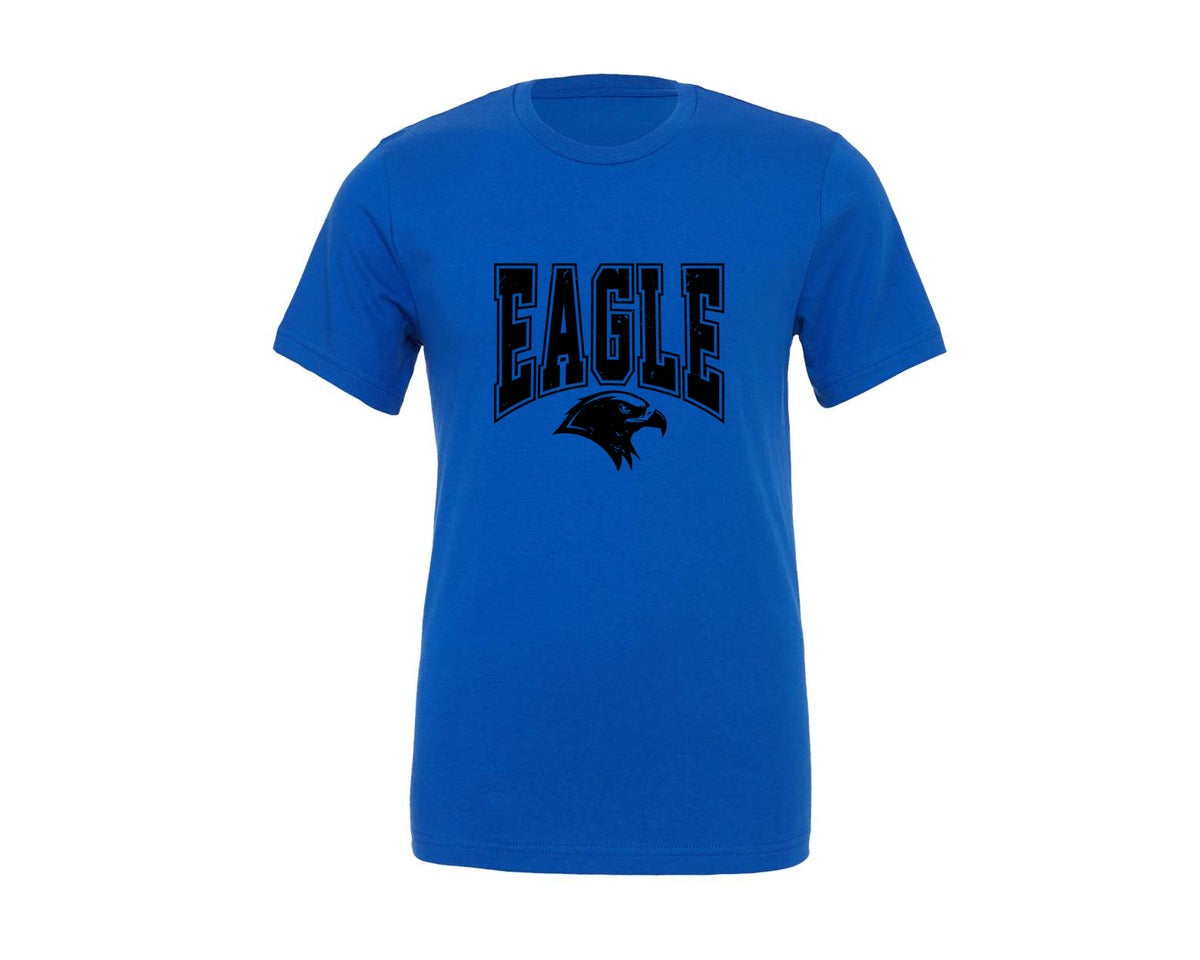 brand:Generic|color:True Royal Blue|Varsity Retro Eagle Eagles Distressed Graphic T-Shirt