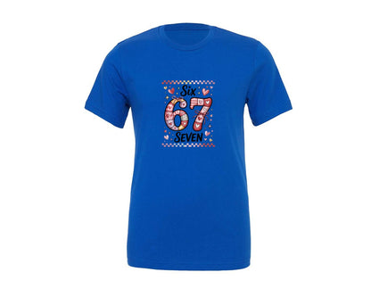 brand:Generic|color:True Royal Blue|Coquette Valentine 67 Graphic T-Shirt