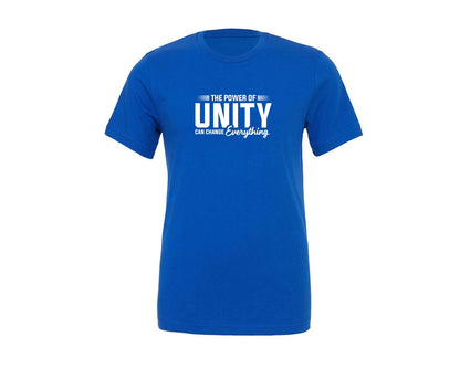 brand:Generic|color:True Royal Blue|The Power Of Unity Can Change Everything Graphic T-Shirt