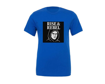 brand:Generic|color:True Royal Blue|Rise Rebel Rhinestone Design Graphic T-Shirt