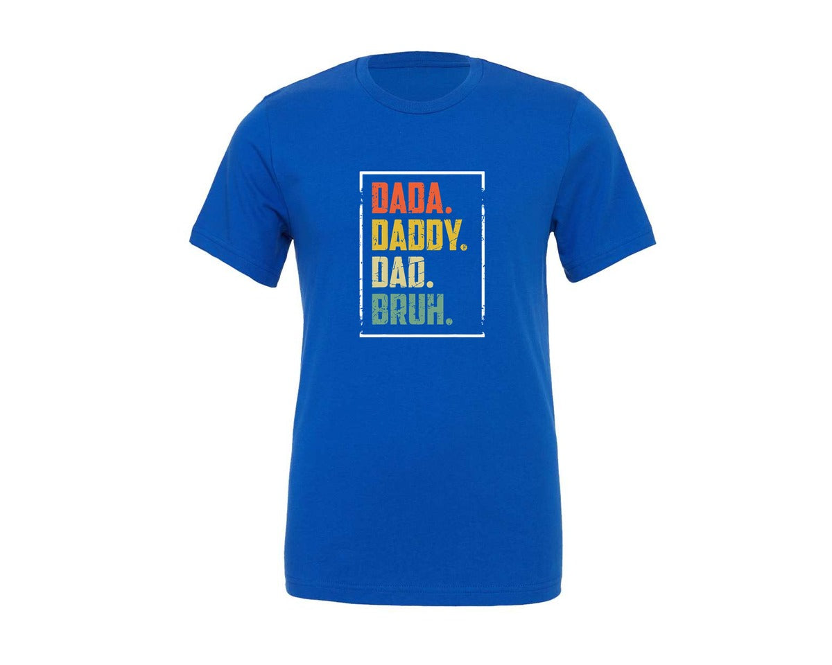 brand:Generic|color:True Royal Blue|Dad Dada Daddy Bruh Graphic T-Shirt