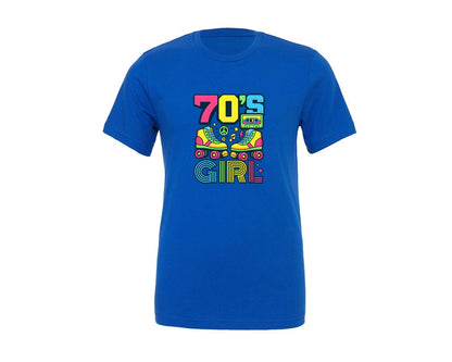 brand:Generic|color:True Royal Blue|70S Girl Retro Lover 70S Retro T Shirt Graphic T-Shirt