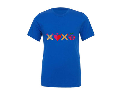 brand:Generic|color:True Royal Blue|Teacher Valentines Xoxo Design Graphic T-Shirt
