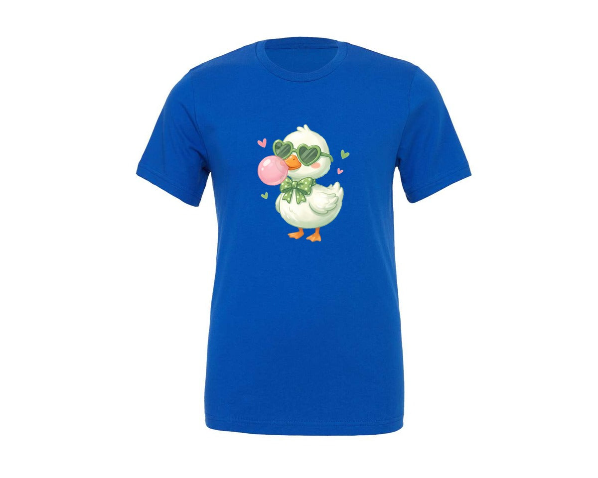 brand:Generic|color:True Royal Blue|Cute Duck With Heart Sunglasses Graphic T-Shirt