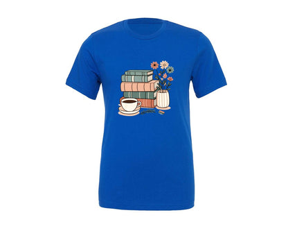 brand:Generic|color:True Royal Blue|Books Book Lovers Down Graphic T-Shirt