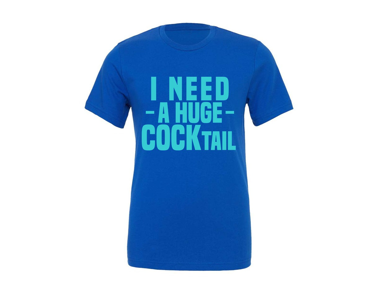 brand:Generic|color:True Royal Blue|Funny Adult Humor Drinking Graphic T-Shirt