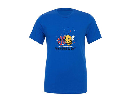 brand:Generic|color:True Royal Blue|Were Mint To Bee Valentine Peppermint Graphic T-Shirt