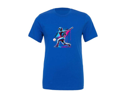brand:Generic|color:True Royal Blue|Baseball Player Ice Cream Drip Baseball Graphic T-Shirt