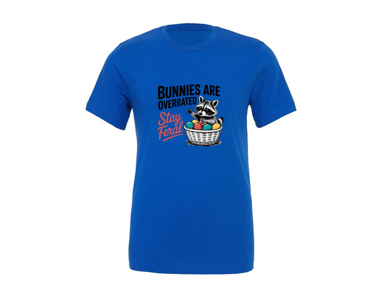 brand:Generic|color:True Royal Blue|Bunnies Are Overrated Stay Feral 6 Graphic T-Shirt