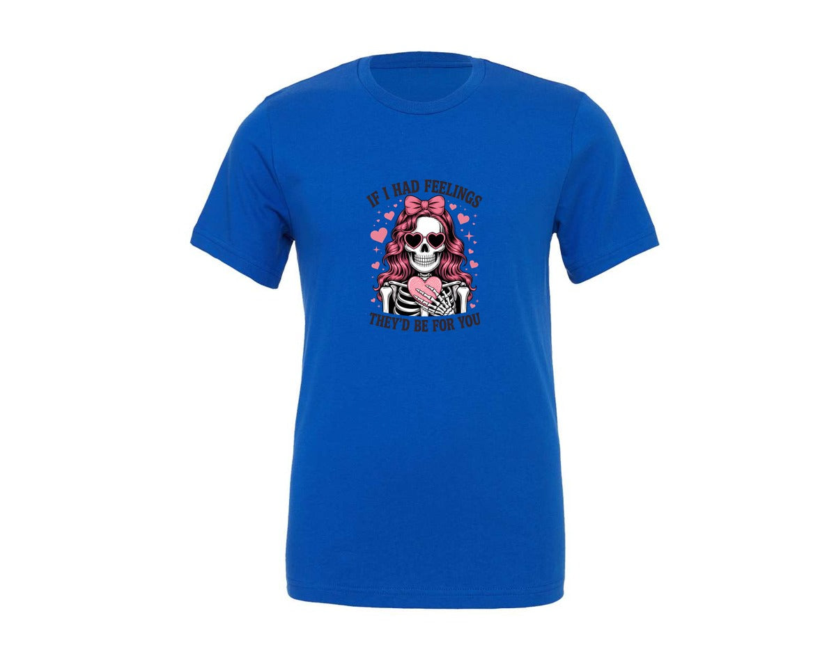 brand:Generic|color:True Royal Blue|Skeleton Valentine Graphic T-Shirt
