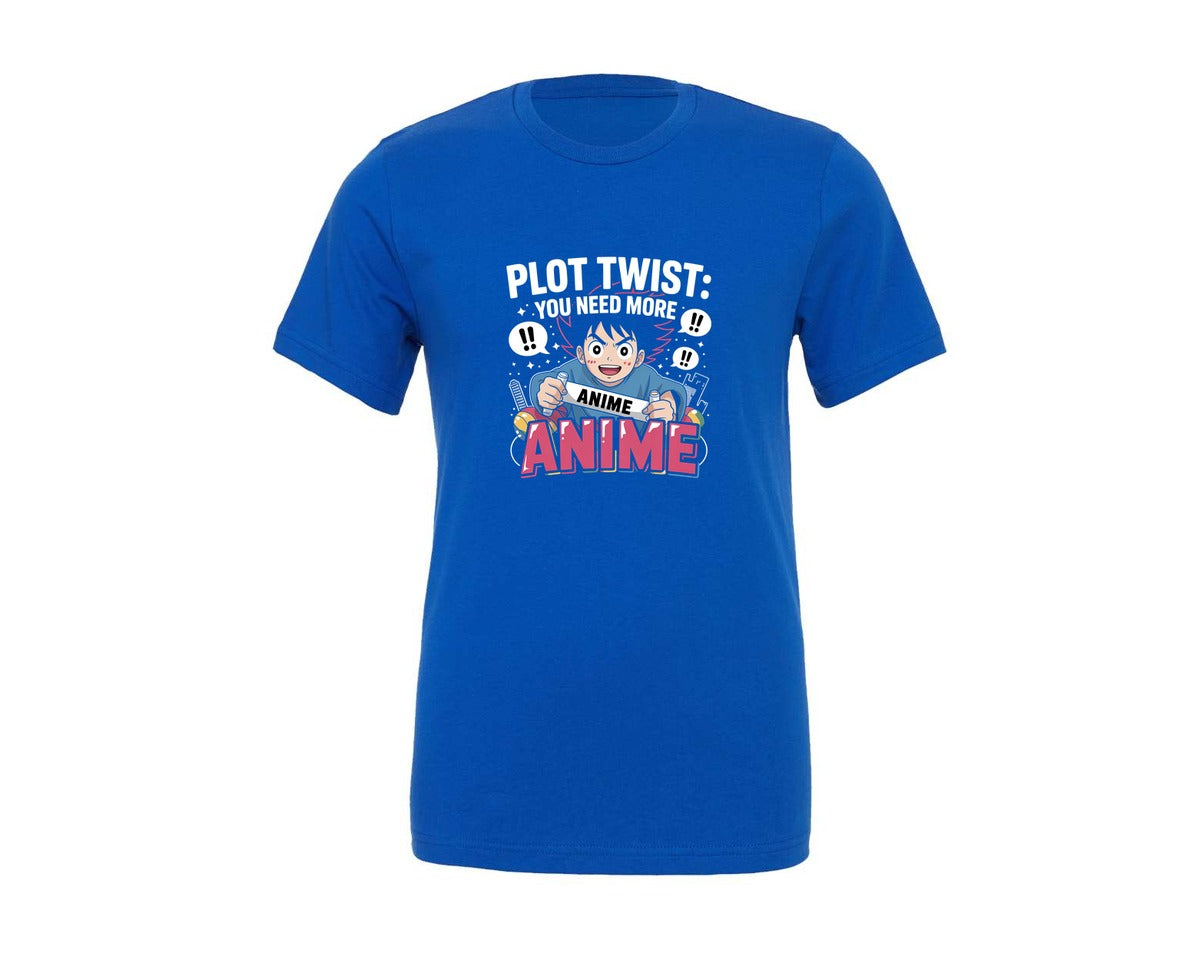 brand:Generic|color:True Royal Blue|Plot Twist You Need More Anime T Shirt Graphic T-Shirt