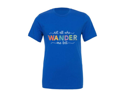 brand:Generic|color:True Royal Blue|Wander Inspirational T Shirt Designs Graphic T-Shirt