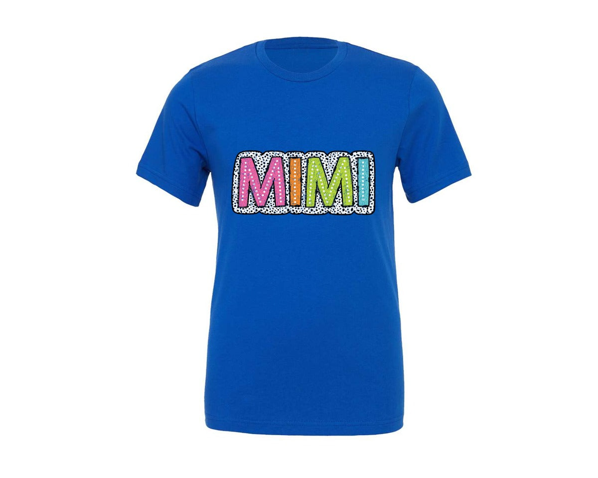 brand:Generic|color:True Royal Blue|Mimi Dalmatian Dots Bright Doodle Graphic T-Shirt
