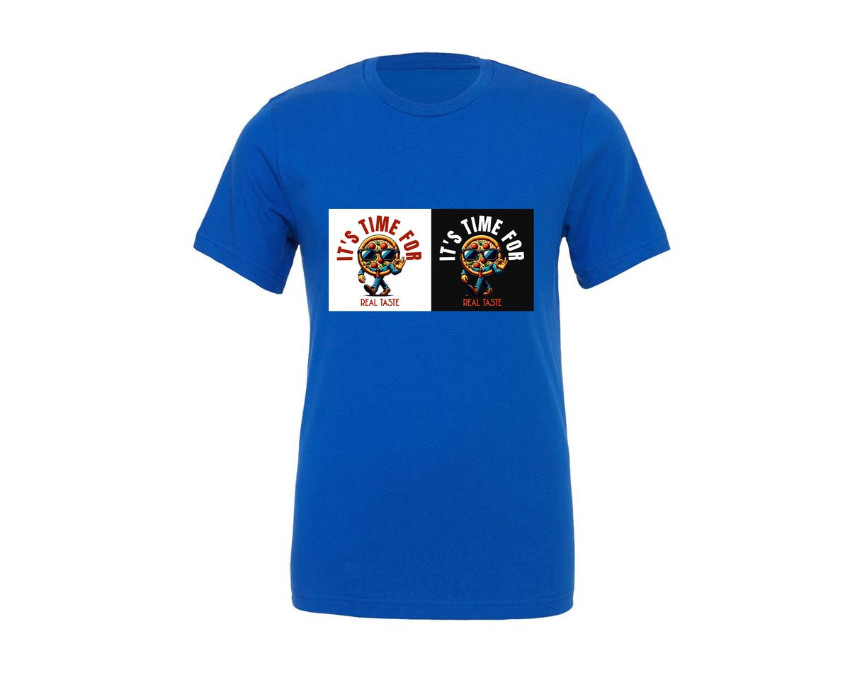 brand:Generic|color:True Royal Blue|Cool Pizza Mascot Logo Design Graphic T-Shirt