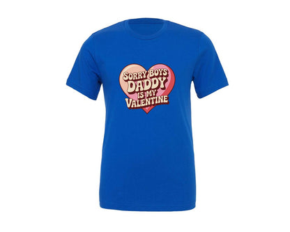 brand:Generic|color:True Royal Blue|Daddy Is My Valentine 2 Graphic T-Shirt