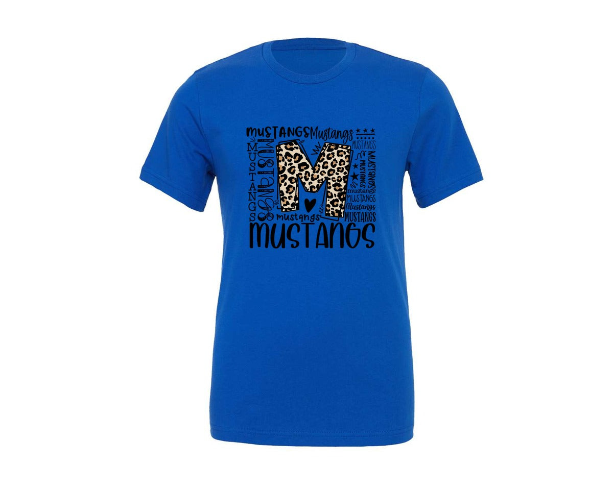 brand:Generic|color:True Royal Blue|Mustangs Mascot Graphic T-Shirt