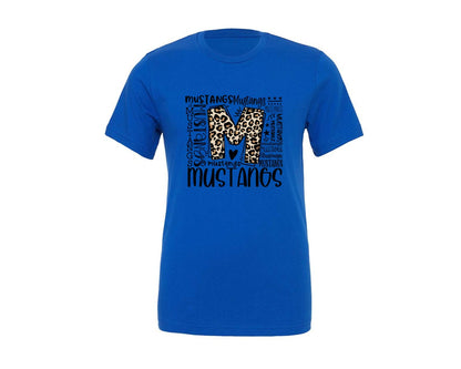 brand:Generic|color:True Royal Blue|Mustangs Mascot Graphic T-Shirt