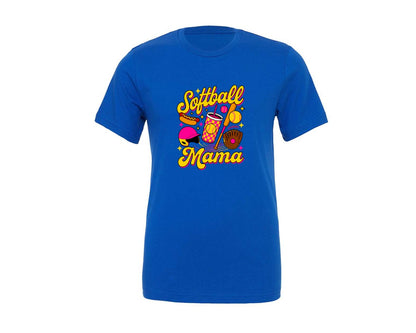 brand:Generic|color:True Royal Blue|Softball Mama Graphic T-Shirt