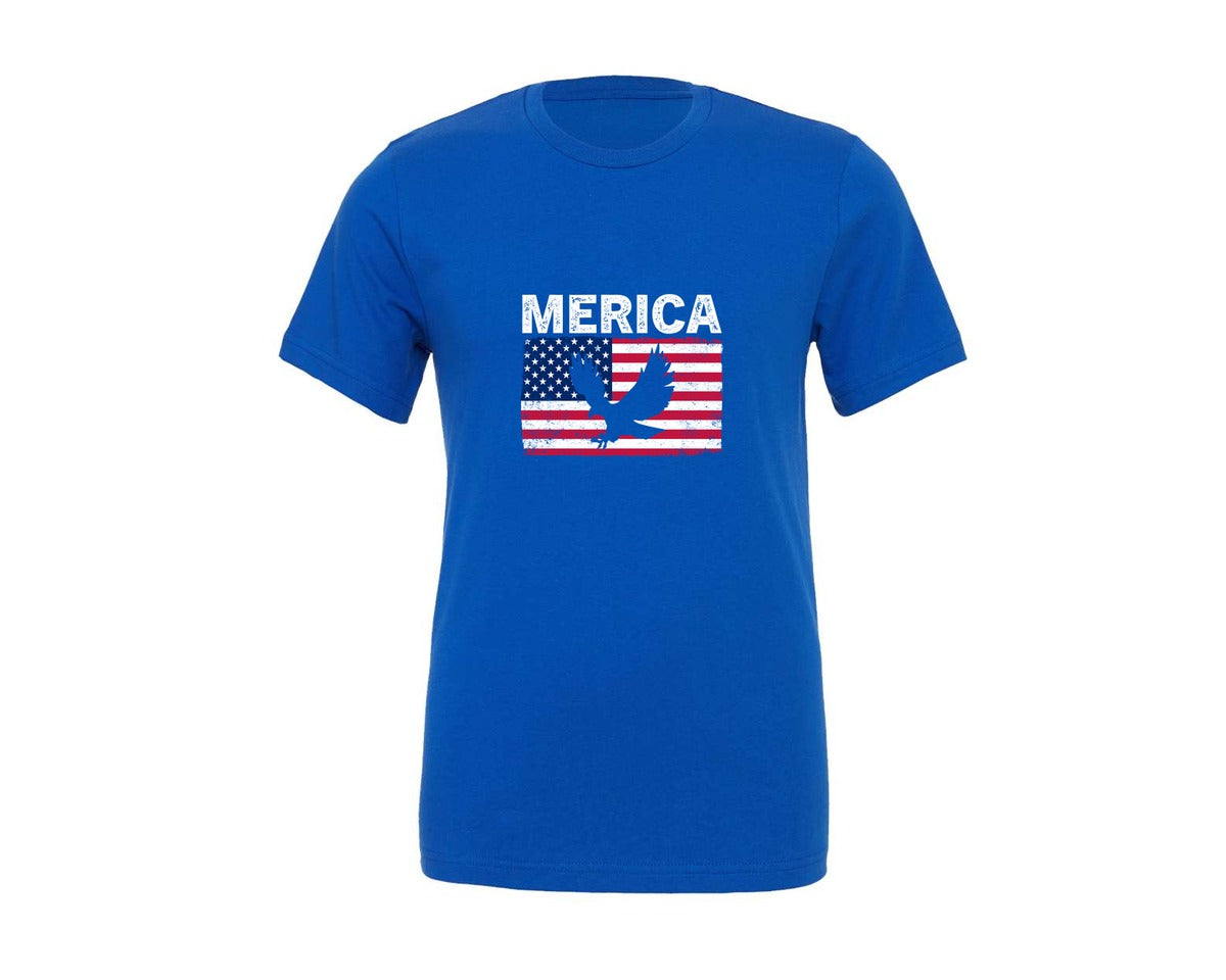 brand:Generic|color:True Royal Blue|Usa Flag Patriotic T Shirt Design Graphic T-Shirt
