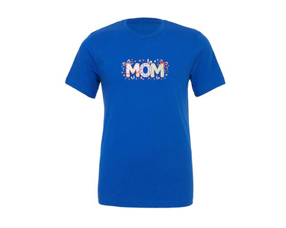 brand:Generic|color:True Royal Blue|Cute Easter Mom Floral Bunny Graphic T-Shirt