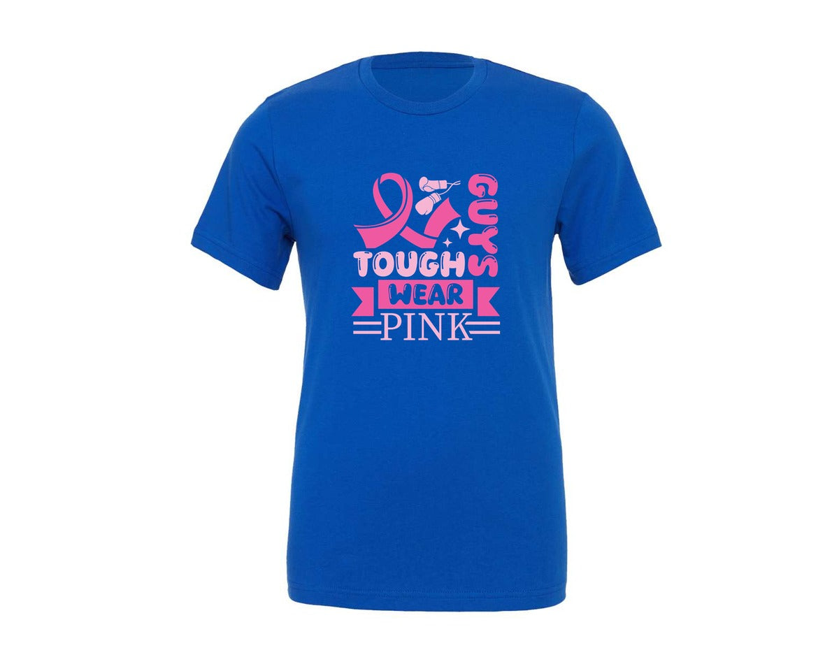 brand:Generic|color:True Royal Blue|Tough Guys Wear Pink Cut File Design 6 Graphic T-Shirt