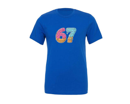 brand:Generic|color:True Royal Blue|67 Ice Cream Drip Meme T Shirt Design Graphic T-Shirt