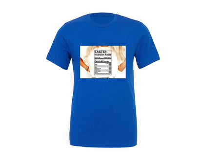 brand:Generic|color:True Royal Blue|Easter Nutrition Facts Easter 2 Graphic T-Shirt