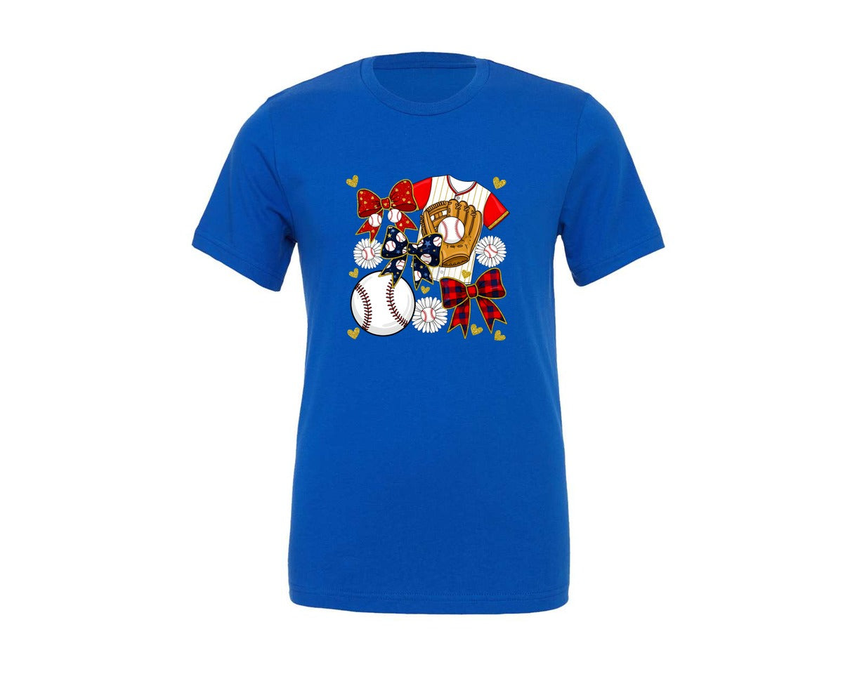 brand:Generic|color:True Royal Blue|Baseball Coquette Game Day Baseball Graphic T-Shirt