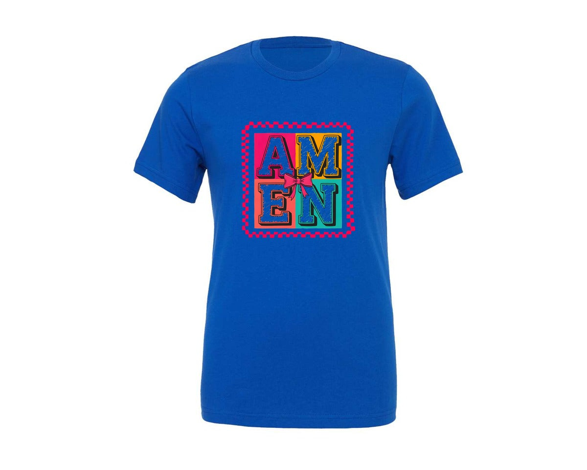 brand:Generic|color:True Royal Blue|Amen Coquette Bow Graphic T-Shirt