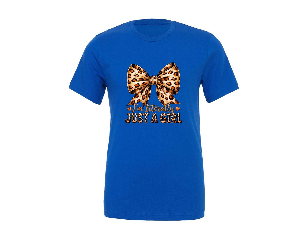 brand:Generic|color:True Royal Blue|Im Literally Just A Girl Coquette 2 Graphic T-Shirt