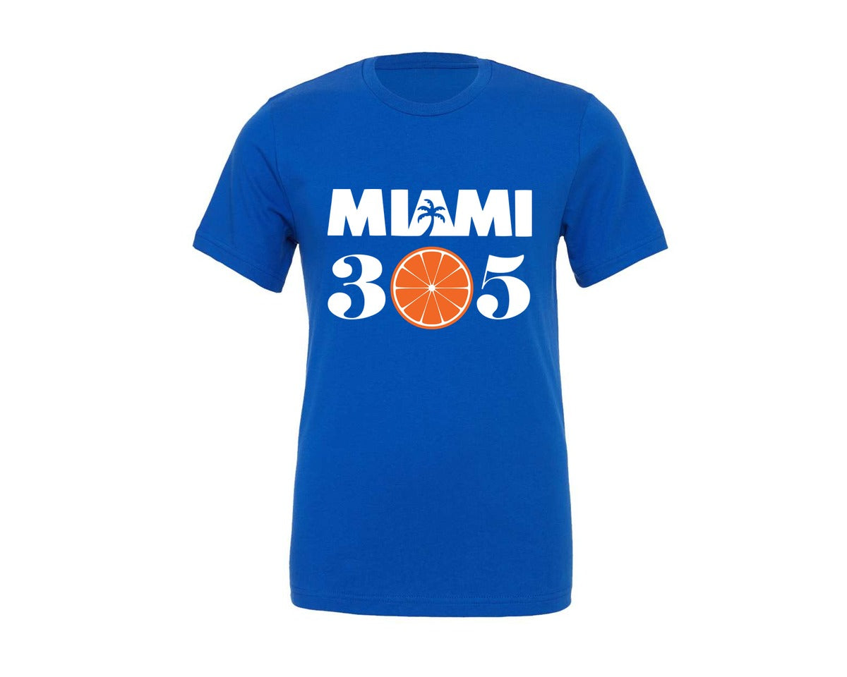 brand:Generic|color:True Royal Blue|Miami 305 Graphic T-Shirt