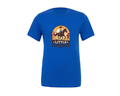 brand:Generic|color:True Royal Blue|Little Cowboy Western Horse Riding Graphic T-Shirt