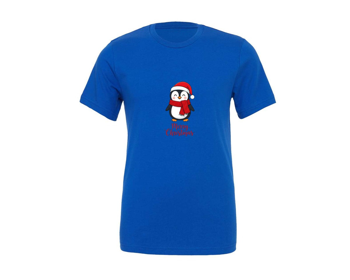 brand:Generic|color:True Royal Blue|Cute Penguin Merry Christmas 2 Graphic T-Shirt
