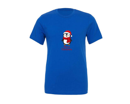 brand:Generic|color:True Royal Blue|Cute Penguin Merry Christmas 2 Graphic T-Shirt