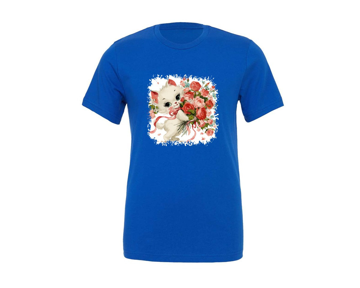 brand:Generic|color:True Royal Blue|Vintage Valentine Square Tshirt 23 Graphic T-Shirt