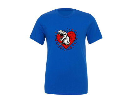brand:Generic|color:True Royal Blue|Dinosaur Heart Love 2 Graphic T-Shirt