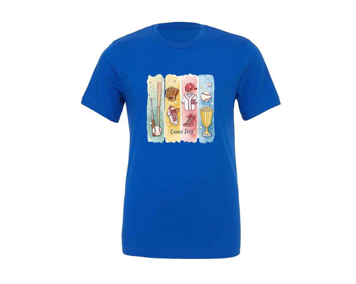 brand:Generic|color:True Royal Blue|Baseball Game Day T Shirt Design 10 Graphic T-Shirt