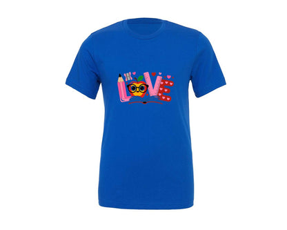 brand:Generic|color:True Royal Blue|Love Teacher Valentine Love Graphic T-Shirt