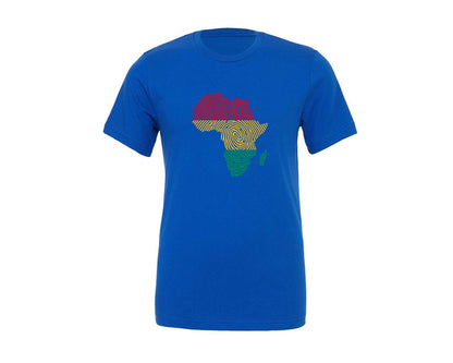 brand:Generic|color:True Royal Blue|Fingerprint Map Black History Month Graphic T-Shirt