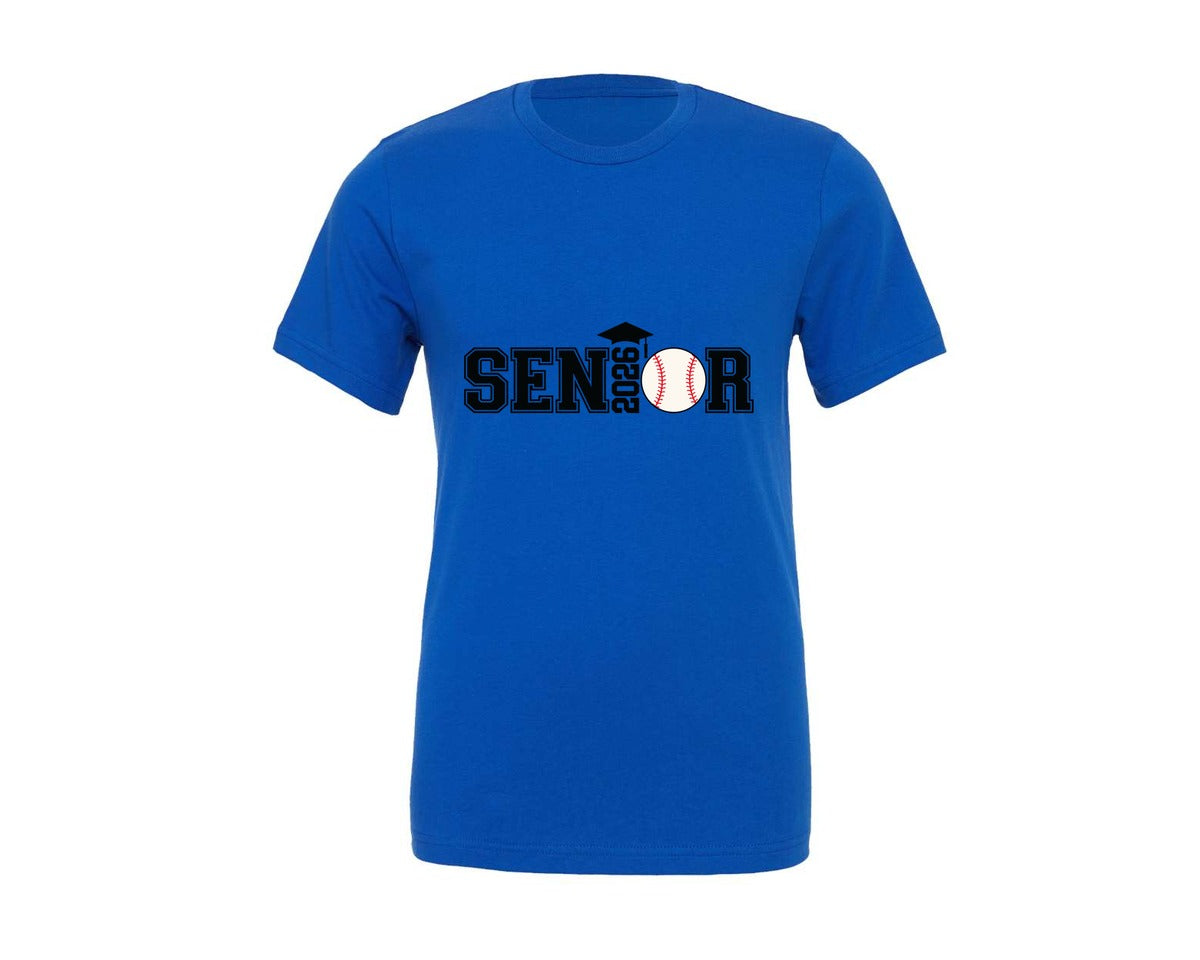 brand:Generic|color:True Royal Blue|Senior Baseball 2026 Graduation Graphic T-Shirt