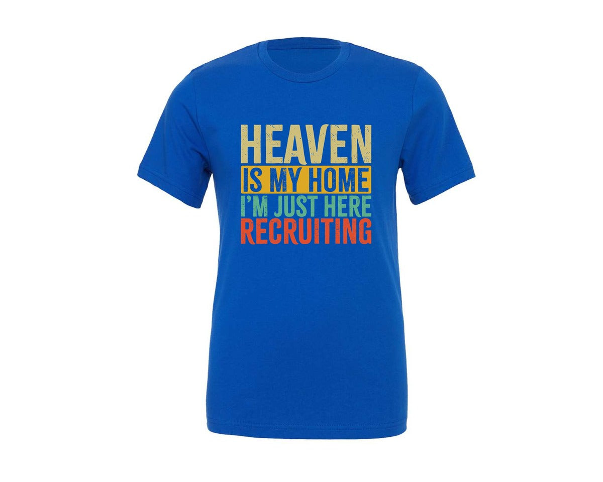 brand:Generic|color:True Royal Blue|Heaven Is My Home Christian Religious 2 Graphic T-Shirt