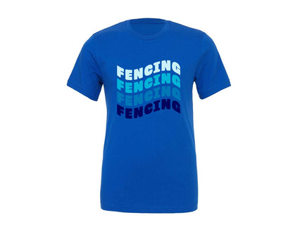 brand:Generic|color:True Royal Blue|Retro Fencing T Shirt Design Vector Graphic T-Shirt
