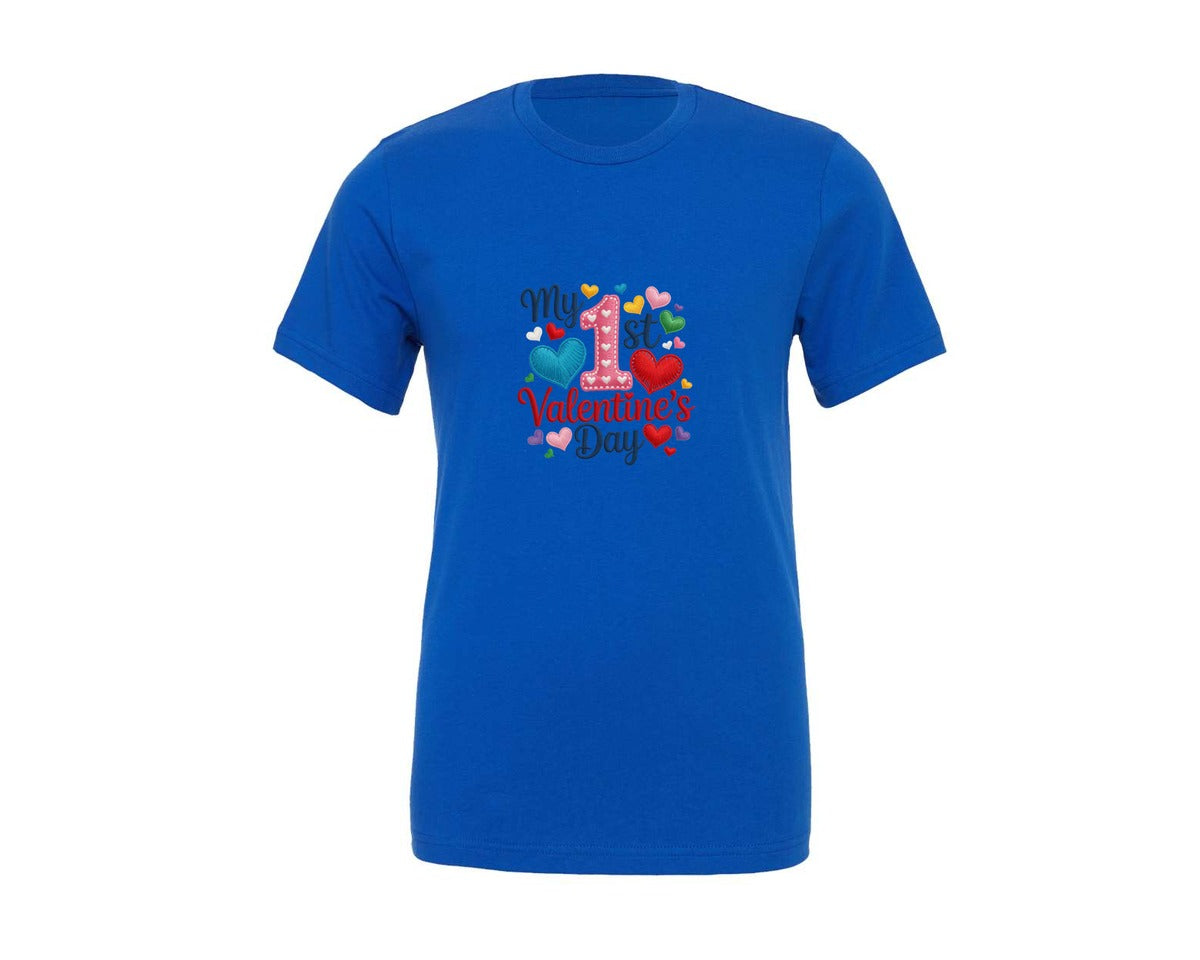 brand:Generic|color:True Royal Blue|My First Valentines Day 11 Graphic T-Shirt
