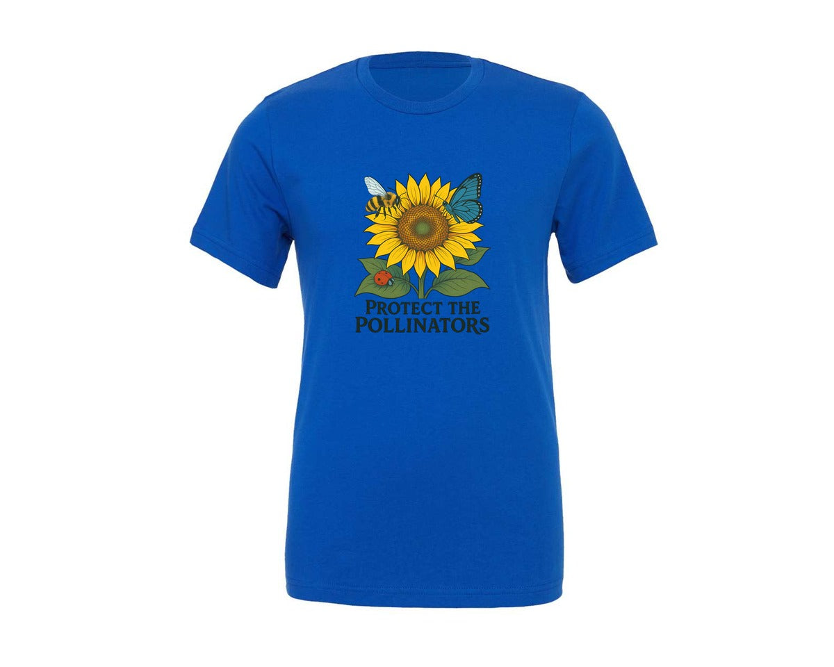 brand:Generic|color:True Royal Blue|Protect Our Pollinators Honeybee Graphic T-Shirt